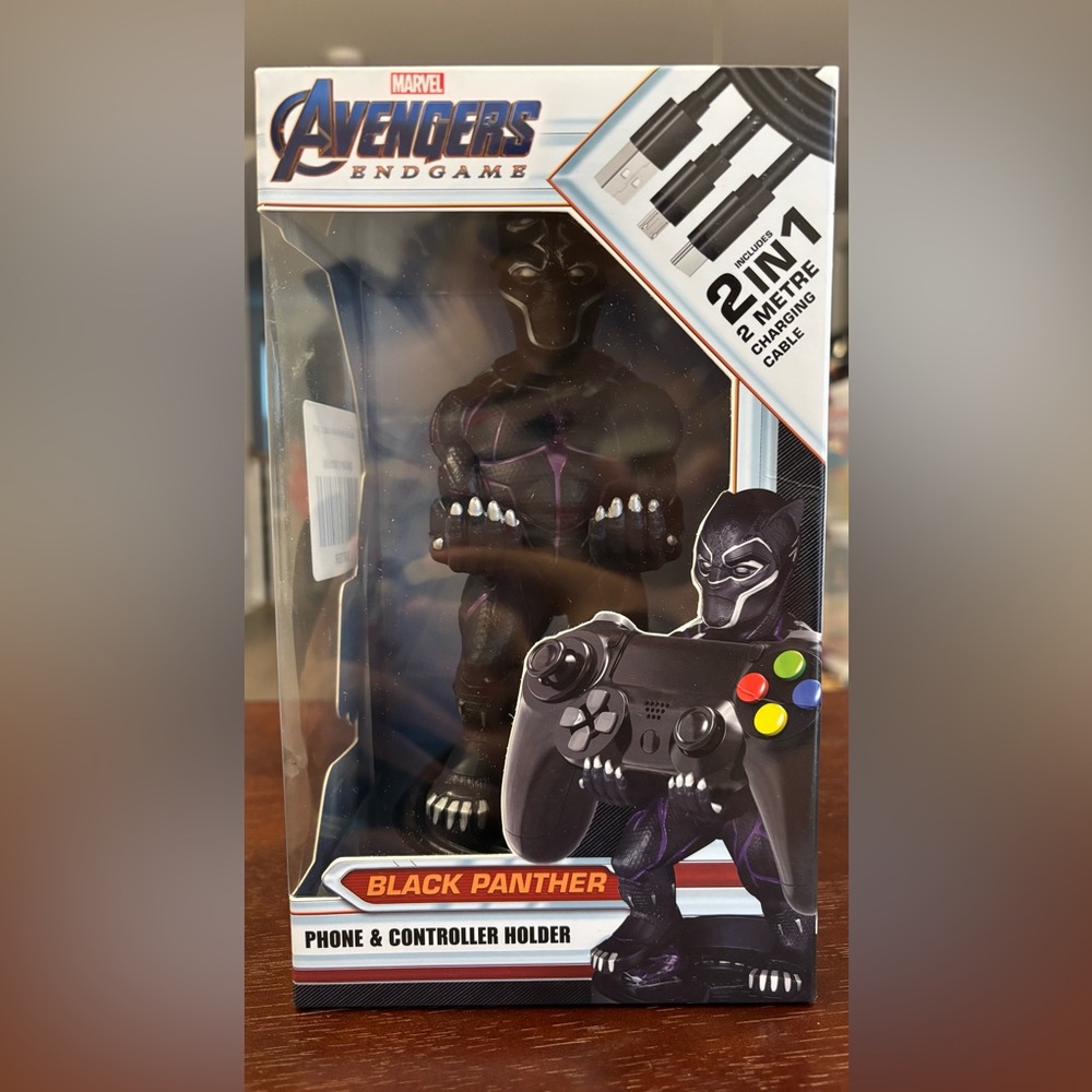 CABLE GUYS BLACK PANTHER PHONE AND CONTROLLER HOLDER NEW WITH BOX